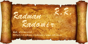 Radman Radomir vizit kartica